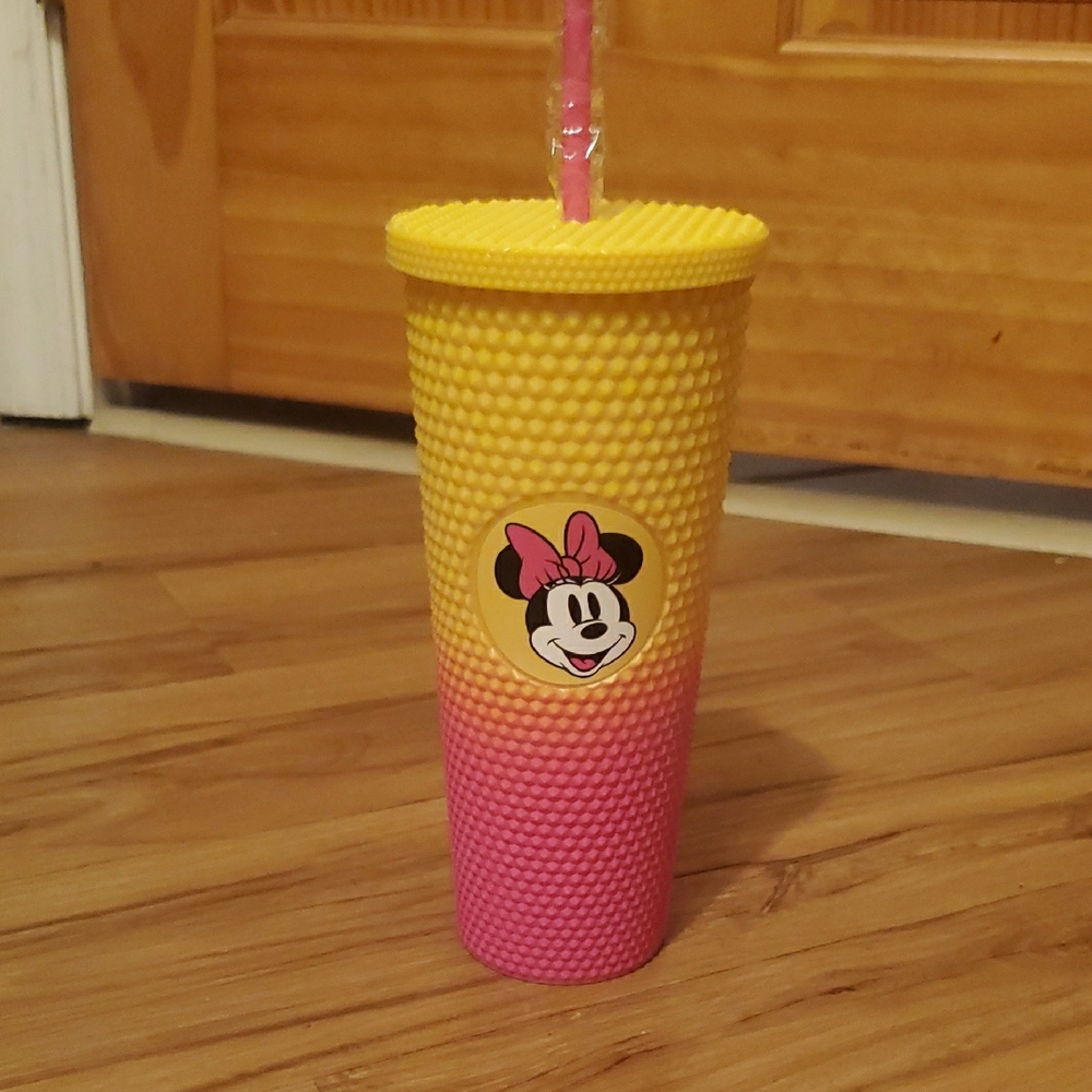 NWT Disney BIOWORLD Minnie Mouse Yellow and Pink Tumbler
